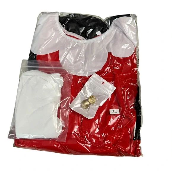 Red and Black Costume Dress with White Collar - Picture 2 of 2